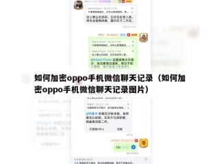 如何加密oppo手机微信聊天记录（如何加密oppo手机微信聊天记录图片）