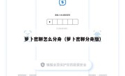 萝卜密聊怎么分身（萝卜密聊分身版）