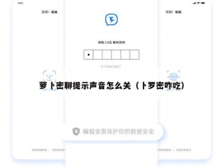 萝卜密聊提示声音怎么关（卜罗密咋吃）