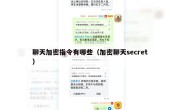 聊天加密指令有哪些（加密聊天secret）