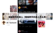 蝙蝠聊天机器人（蝙蝠聊天机器人怎么用）