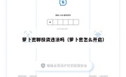 萝卜密聊投资违法吗（萝卜密怎么开启）