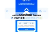 openssl通讯加密源码（openssl sha256加密）