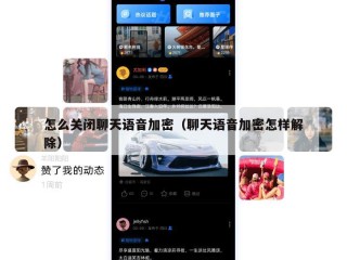 怎么关闭聊天语音加密（聊天语音加密怎样解除）