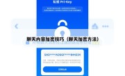 聊天内容加密技巧（聊天加密方法）