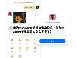 华为mate30有通讯加密功能吗（华为mate30手机联系人怎么不见了）