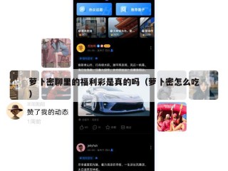 萝卜密聊里的福利彩是真的吗（萝卜密怎么吃）