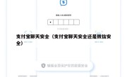 支付宝聊天安全（支付宝聊天安全还是微信安全）