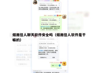 烟雨佳人聊天软件安全吗（烟雨佳人软件是干嘛的）