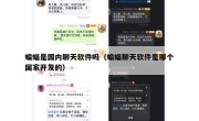 蝙蝠是国内聊天软件吗（蝙蝠聊天软件是哪个国家开发的）