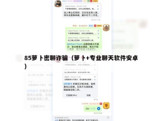 85萝卜密聊诈骗（萝卜+专业聊天软件安卓）