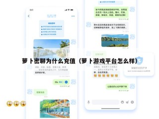 萝卜密聊为什么充值（萝卜游戏平台怎么样）
