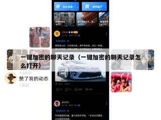 一键加密的聊天记录（一键加密的聊天记录怎么打开）