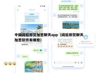 中国阅后即焚加密聊天app（阅后即焚聊天加密软件有哪些）