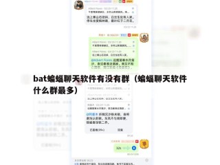 bat蝙蝠聊天软件有没有群（蝙蝠聊天软件什么群最多）
