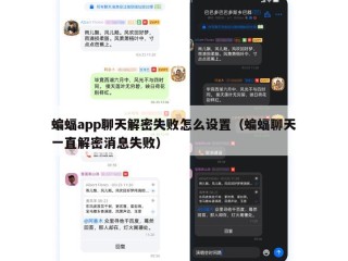 蝙蝠app聊天解密失败怎么设置（蝙蝠聊天一直解密消息失败）