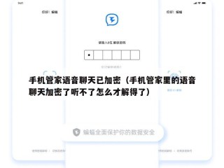 手机管家语音聊天已加密（手机管家里的语音聊天加密了听不了怎么才解得了）