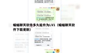 蝙蝠聊天软件多久能升为LV1（蝙蝠聊天软件下载更新）
