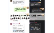 加密聊天软件tok发不了文件（secret加密聊天软件安全吗）