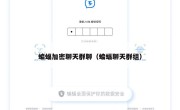 蝙蝠加密聊天群聊（蝙蝠聊天群组）