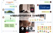 ssl通讯过程中加密方法（ssl加密原理）