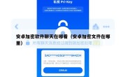 安卓加密软件聊天在哪看（安卓加密文件在哪里）
