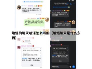 蝙蝠的聊天暗语怎么写的（蝙蝠聊天是什么东西）