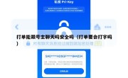 打单能跟号主聊天吗安全吗（打单要会打字吗）