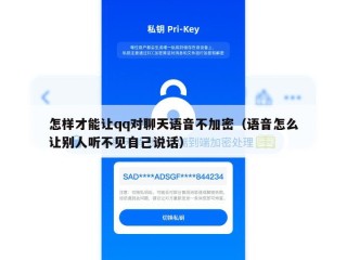怎样才能让qq对聊天语音不加密（语音怎么让别人听不见自己说话）