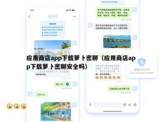 应用商店app下载萝卜密聊（应用商店app下载萝卜密聊安全吗）