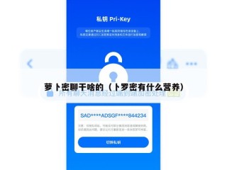 萝卜密聊干啥的（卜罗密有什么营养）