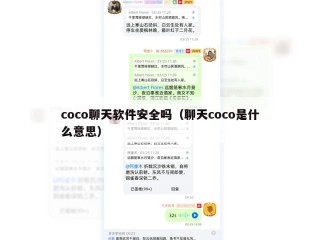coco聊天软件安全吗（聊天coco是什么意思）