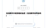 泡泡聊天中端到端的加密（泡泡聊天有风险吗）