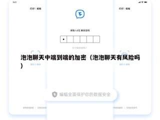 泡泡聊天中端到端的加密（泡泡聊天有风险吗）