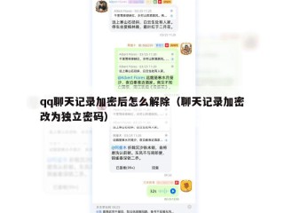 qq聊天记录加密后怎么解除（聊天记录加密改为独立密码）