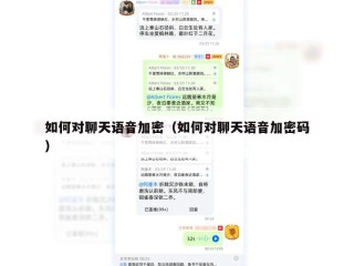 如何对聊天语音加密（如何对聊天语音加密码）