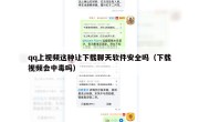 qq上视频这种让下载聊天软件安全吗（下载视频会中毒吗）