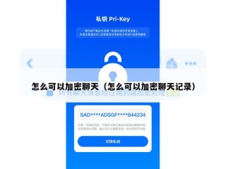 怎么可以加密聊天（怎么可以加密聊天记录）
