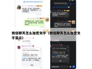 微信聊天怎么加密文字（微信聊天怎么加密文字显示）