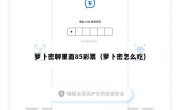 萝卜密聊里面85彩票（萝卜密怎么吃）