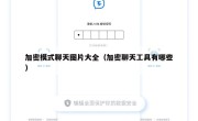 加密模式聊天图片大全（加密聊天工具有哪些）