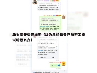 华为聊天语音加密（华为手机语音已加密不能试听怎么办）