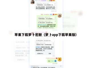 苹果下载萝卜密聊（萝卜app下载苹果版）