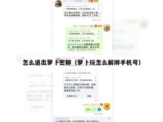 怎么退出萝卜密聊（萝卜玩怎么解绑手机号）