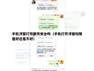 手机浮窗打开聊天安全吗（手机打开浮窗权限是好还是不好）
