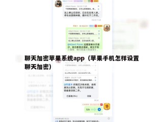 聊天加密苹果系统app（苹果手机怎样设置聊天加密）