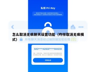 怎么取消无痕聊天设置功能（咋样取消无痕模式）