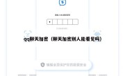 qq聊天加密（聊天加密别人能看见吗）