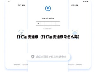 钉钉加密通讯（钉钉加密通讯录怎么弄）