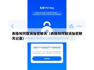 表格如何取消加密聊天（表格如何取消加密聊天记录）